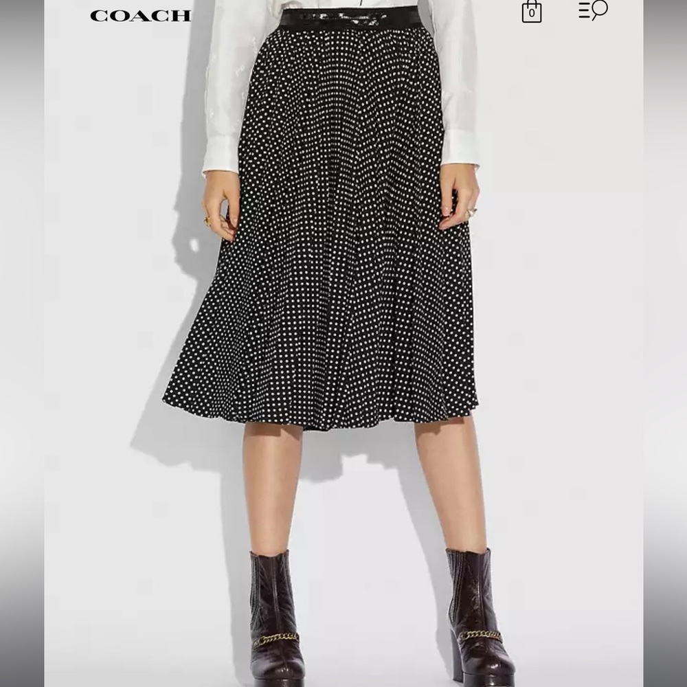 Coach Micro Dot Dot Pleated Skirt - Picture 2 of 6
